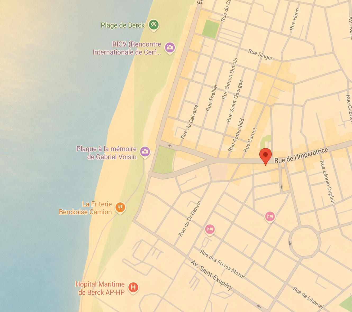 Carte des commodités à proximité du logement à Berck-Plage